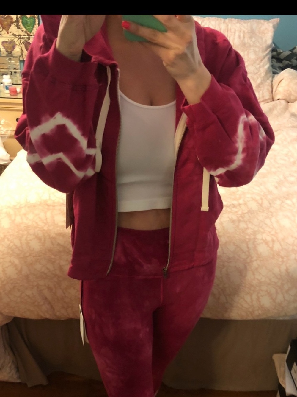 NEW Electric & Rose Magenta Tie-Dye Zip Hoodie & Legging Set